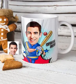 Personalized Mr Baseball Player Caricature Of White Mug cup
Personalized Mr Baseball Player Caricature Of White Mug cup