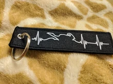 LLavero de latido del corazón para motorista, joyería bordada, motocicleta y coches, cadena de moda para amantes de los motociclistas