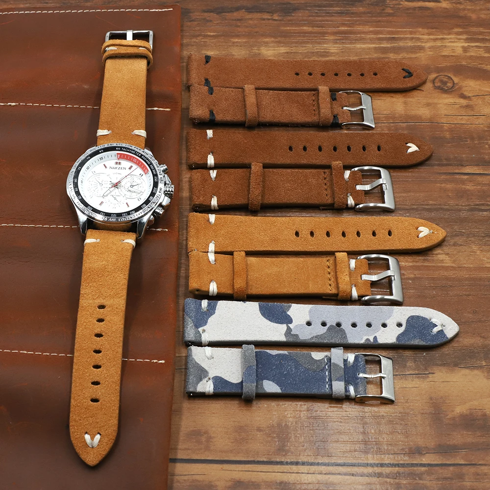 Onthelevel Genuine Suede Leather Watch Strap 18 20 22 24mm Brown Coffee Camouflage Watch Bands Men's Watch Band Accessories
Onthelevel Genuine Suede Leather Watch Strap 18 20 22 24mm Brown Coffee Camouflage Watch Bands Men's Watch Band Accessories