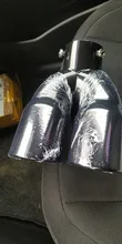 Silenciador de tubo de escape trasero de doble barril para coche, entrada Universal, salida de acero inoxidable, accesorios para coche