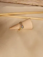ZHOUYANG-Anillos ajustables para mujer, exquisita y bonita serpiente de circón, Color amarillo claro y dorado, regalos del anillo abiertos, joyería R072