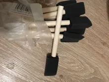 10 unids/set brocha de esponja para pintura juguetes sello con mango de madera esponja cepillos los niños de dibujo y pintura de grafiti herramientas de la fuente de la escuela