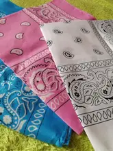 Pañuelo cuadrado de algodón para mujer, Bandana moderna de 55cm x 55cm para la cabeza, turbante Rock para niña, diademas para el cabello Accesorios