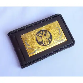 Business card holder leather coat of arms of the Russian Federation 
Business card holder leather coat of arms of the Russian Federation