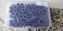 HYTOOS-Bandas de lijado púrpura sin mandril, accesorios de brocas para uñas, herramienta de pulido para el cuidado de las uñas, 50 Uds.