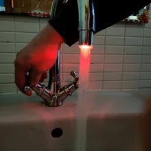 Grifo de agua con luz LED, cabezal de boquilla con Sensor de temperatura y cambio de 7 colores