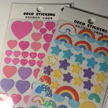 Pegatina de lazo Arco Iris Kawaii, pegatinas del alfabeto, etiqueta creativa de lentejuelas, foto de decoración álbum diario, papelería coreana Ins