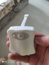 Luz LED nocturna para asiento de inodoro, lámpara de inducción con sensor de movimiento, para WC, 8 colores, luz de fondo Variable utilizada para inodoros