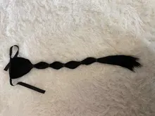 HOUYAN-Cola de Caballo larga de burbuja para mujer, linterna negra, coleta con cordón, accesorios para el cabello, coleta sintética a la moda