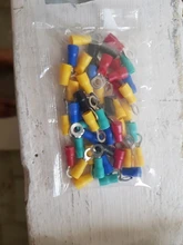 50pcs RV1.25-4 Insulated ring terminal electrical wire crimp connector AWG 22-16