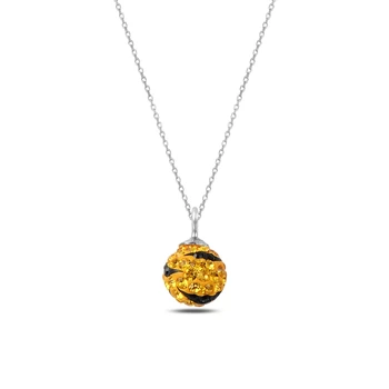 KUTAYDAN Zircon Stone Ball Pendant 925 Sterling Silver 
KUTAYDAN Zircon Stone Ball Pendant 925 Sterling Silver