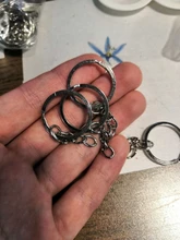 20 unids/lote llavero Chapado en 6 colores 50mm largo partido redonda llaveros al por mayor