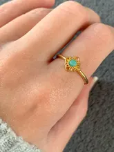 Anillos de ópalo Vintage para mujer, anillos de acero inoxidable con piedra lunar, accesorios de dos colores, joyería, regalo para mejor amiga, bisutería para mamá