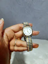 Reloj de cuarzo Vintage para hombre y mujer, pulsera elástica de oro y plata, de negocios, para parejas, para fiesta y oficina, 1 Uds.