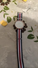 De moda reloj de cuarzo Casual Multicolor tela de Nylon correa de reloj de pulsera diseñador Simple hombres y mujeres reloj