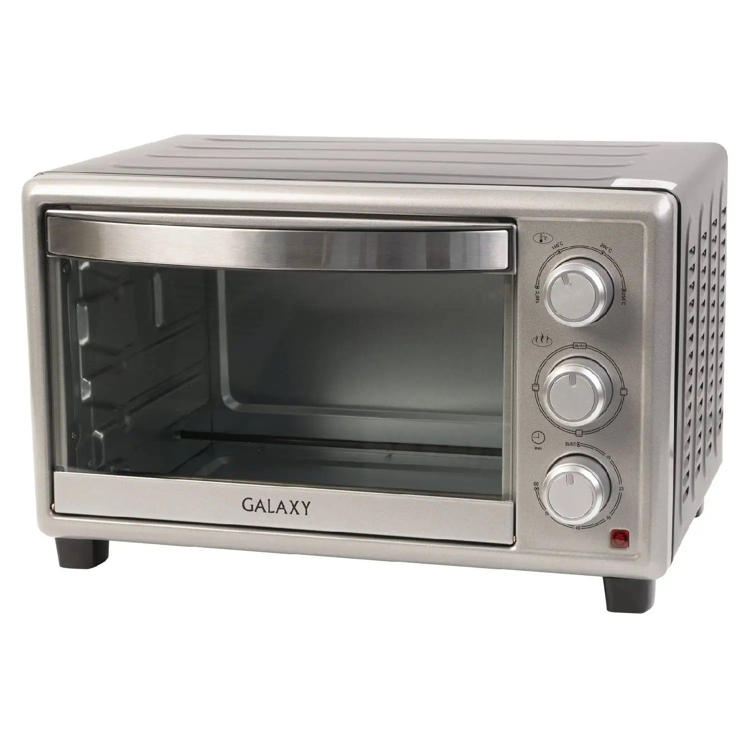 Мини-печь Galaxy GL 2614 (1400 Вт; объем 20 л; нагрев до 250°C; подсветка; 3 режима работы; звуковой сигнал)