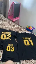 Ropa a juego para la familia, Camiseta de algodón con aspecto familiar, camisetas con estampado de letras divertidas de papá mamá chico y bebé, Tops con números para verano