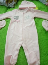 Peleles para bebés recién nacidos con sombrero, guantes de manga larga, corona de dibujos animados, mono de terciopelo para niños, monos para bebés, atuendo para bebés