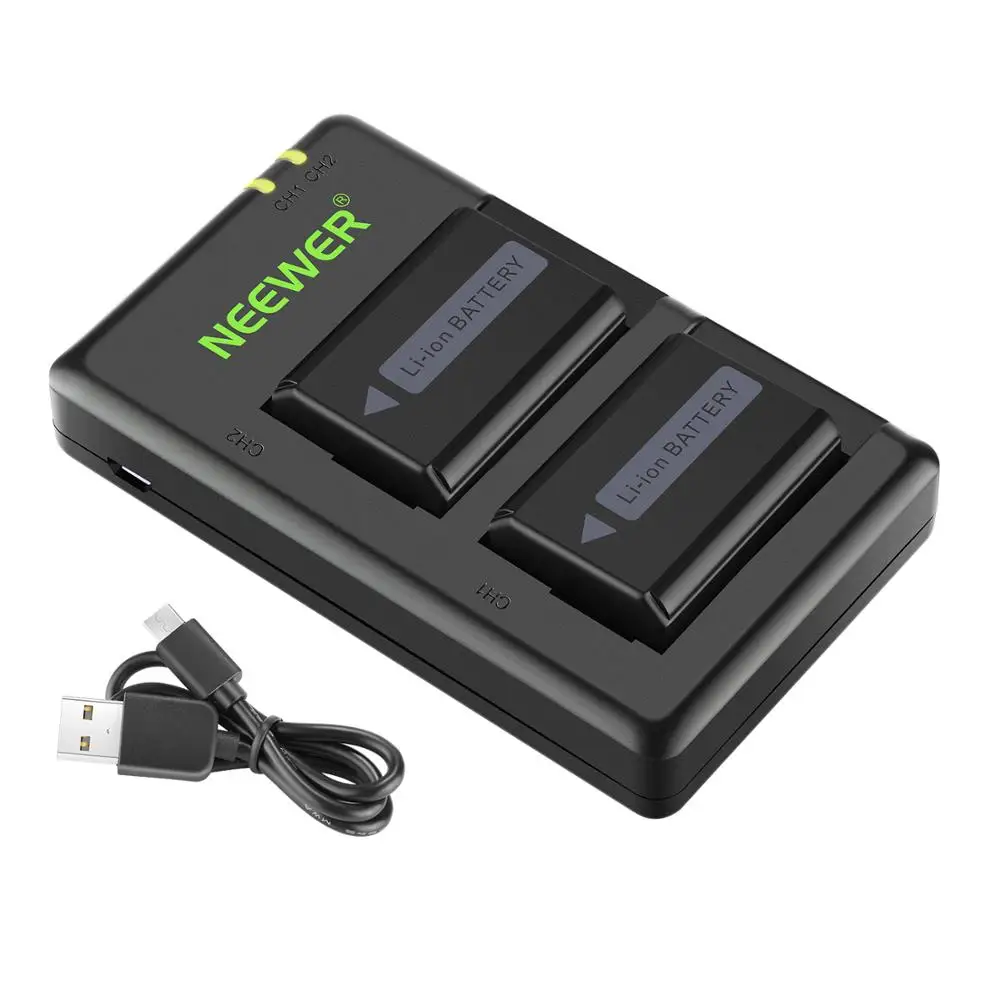 Neewer NP-FW50 Camera Battery Charger Set for Sony (2-Pack Replacement Batteries, 1100mAh, Micro USB Input Dual Charger)
Neewer NP-FW50 Camera Battery Charger Set for Sony (2-Pack Replacement Batteries, 1100mAh, Micro USB Input Dual Charger)