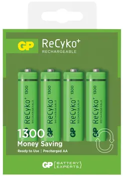 Blister card 4 x AA rechargeable batteries 1300mAh GP ReCyko
Blister card 4 x AA rechargeable batteries 1300mAh GP ReCyko