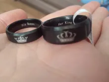 Spark-anillos de boda de acero inoxidable para hombre y mujer, letras de su rey, amantes, parejas, regalo de joyería de aniversario, 1 unidad