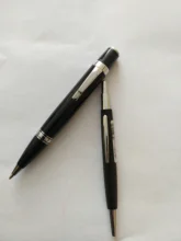 Mini lápiz de Metal para estudiantes, 0,7/0,5mm, negro, amarillo, rosa, azul, lápiz mecánico automático de escritura, recargas de 30 Uds.