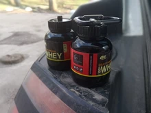 1PC 100ML portátil botella para polvo de proteína con llavero de salud embudo medicina publicidad botella de agua vaso botella para deporte al exterior