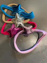 Diadema elegante para niñas de PU con estrella de cinco puntas, diadema de nailon para recién nacidos, accesorios para el cabello para niñas pequeñas, accesorio para fotos de regalo