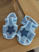 Zapatos de primeros pasos para bebé recién nacido, zapatillas de deporte con estampado de estrellas y apliques