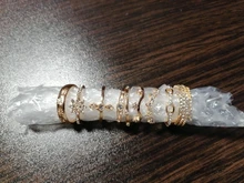 Tocona, 17 unids/set de lujo de cristal claro piedra conjuntos de anillos de boda para hombres y mujeres de la gota de agua flores el sol Geoemtric de joyería 8920