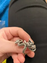 Gótico de plata Chapado en Color Retro Punk Hip-Hop Cruz hueca anillos ajustables anillo regalo de la joyería para hombres mujeres Vintage Unisex joya