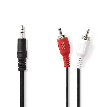 Cable audio estereo jack 3.5 macho - 2x RCA macho 0.50 M Negro 
Cable audio estereo jack 3.5 macho - 2x RCA macho 0.50 M Negro