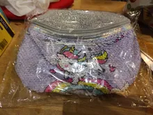 Riñonera con estampado de lentejuelas para mujer, bolso de cintura con dibujos animados y purpurina para teléfono