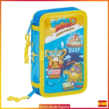 SUPERZINGS Plumier small double ideal for kids, unisex with rotumers and pencils, multicolor for college 
SUPERZINGS Plumier small double ideal for kids, unisex with rotumers and pencils, multicolor for college