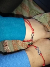 2 unids/set uno para ti, uno para mí juntos para siempre amor infinito encanto 8 pulsera cordel rojo pulseras de pareja de amantes deseo joyería
