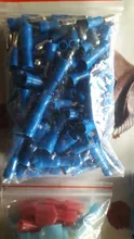 Conector de Cable de crimpado de pala aislada, Kit de Terminal macho hembra de 100mm, 16-14 AWG, 22-16AWG, 12-10AWG, 6,3 Uds.