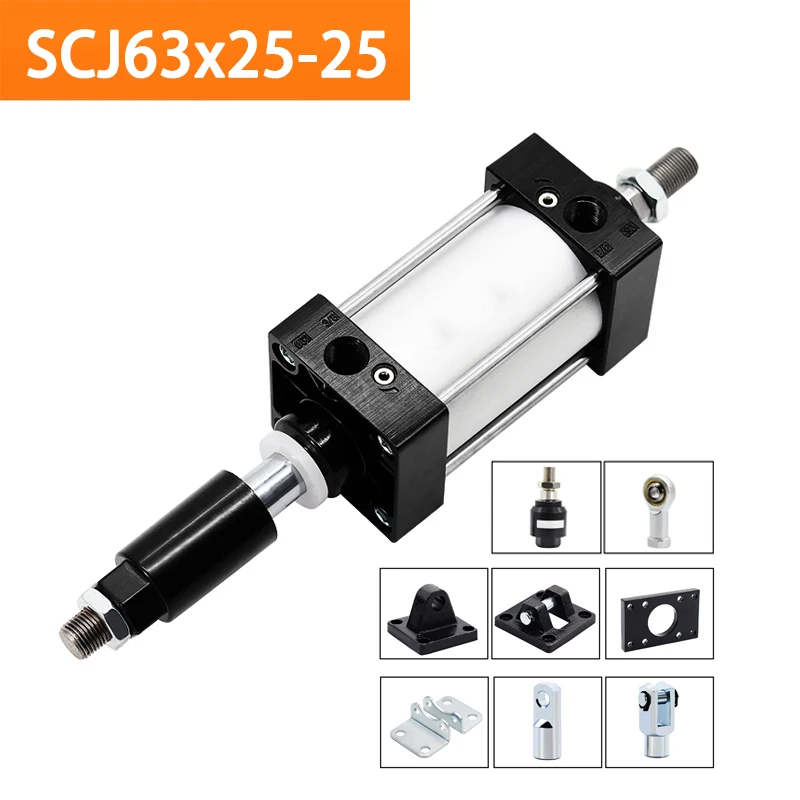 SCJ63x25-25 Standard Pneumatic Cylinder Bore 63mm Double Acting Air Cylinders Adjustable Stroke And Large Thrust
SCJ63x25-25 Standard Pneumatic Cylinder Bore 63mm Double Acting Air Cylinders Adjustable Stroke And Large Thrust