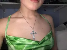 Collar de cadena con dije de Cruz para hombres y mujeres, Gargantilla gruesa, regalo de joyería