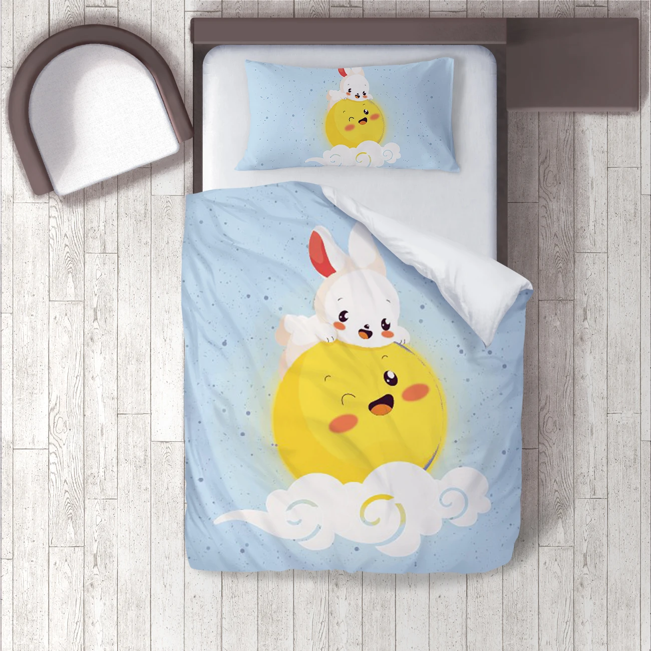 Duvet Cover Set Bedding Set Pillow Case for Baby and Kids Room 3D Printed Dark Blue Smile Sun Rabbit Model 157
Duvet Cover Set Bedding Set Pillow Case for Baby and Kids Room 3D Printed Dark Blue Smile Sun Rabbit Model 157