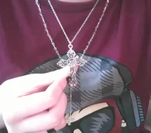 Collar de cadena con dije de Cruz para hombres y mujeres, Gargantilla gruesa, regalo de joyería