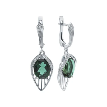 Silver earrings with cubic zirconia and tourmaline imitation sunlight sample 925
Silver earrings with cubic zirconia and tourmaline imitation sunlight sample 925