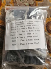 Manguito termorretráctil negro, Kit surtido de tubos de conexión eléctrica, envoltura de Cable eléctrico, 127 Uds.
