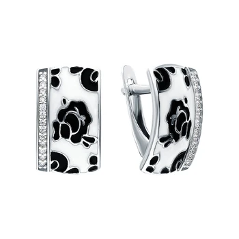 Silver earrings with enamel and cubic zirconium sunlight sample 925
Silver earrings with enamel and cubic zirconium sunlight sample 925