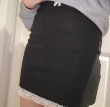 Bajo de encaje gótico Y2k mujer falda de estilo Preppy E chica estética faldas Mini arco bajo cintura moda de calle Harajuku párr tallas grandes negro