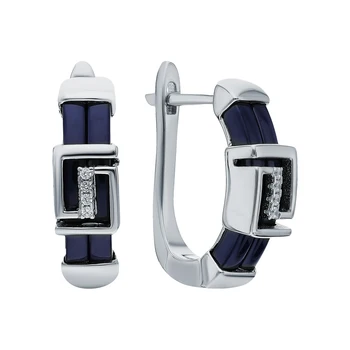 Silver earrings with ceramics and cubic zirconia sunlight 
Silver earrings with ceramics and cubic zirconia sunlight