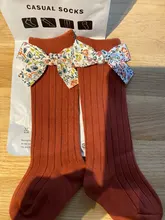 Calcetines largos de algodón para niñas pequeñas de 0 a 5 años, lazos con flor hasta la rodilla, Estilo Princesa