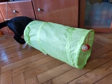 Juguete de túnel para mascotas, tubos de juego con 2 agujeros, bolas plegables, antiarrugas, para cachorros, hurones y conejos