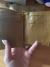 Cartera de piel auténtica con doble cremallera para mujer, monedero pequeño con cierre, tarjetero de identificación