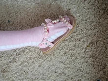 Zapatos Infantiles para niñas nuevas sandalias de verano los niños perla abalorios sandalias de playa con calce Enfants plana Escuela de zapatos para bebé de la UE 21-30