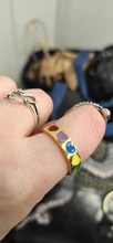 Anillo de corazón de amor esmaltado para mujer, sortija Vintage Bohemia colorida, 2021